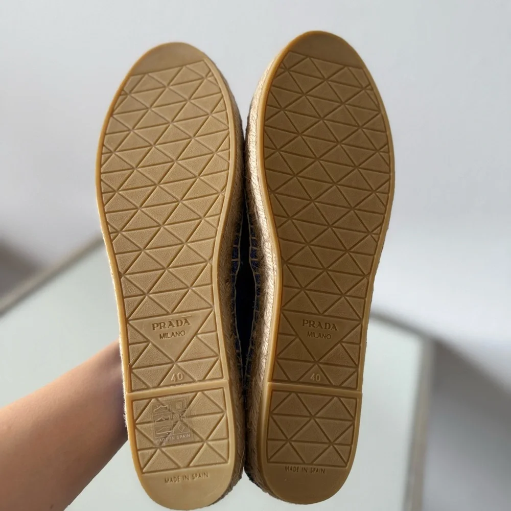 New Prada Linen espadrilles $850 40 - Picture 10 of 12